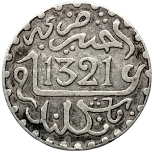 Marocco, Abd Al-Aziz IV, 1/2 Dirham 1321 AH-1903 d.C.