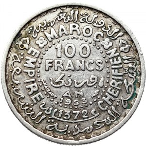 Morocco, Mohammed V, 100 Francs 1953