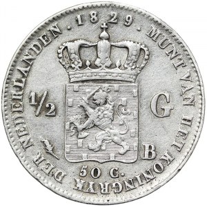 Netherlands, Wilhelm I, 1/2 Gulden 1829, Brussels
