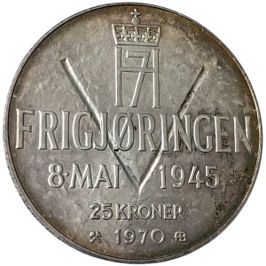 Norway, Olav V, 25 Kroner 1970