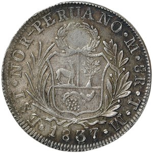 Peru, Republic of North Peru, 8 Reales 1837, TM Lima