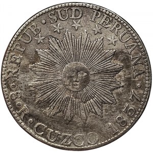 Peru, Republic of South Peru, 8 Reales 1837, Cuzco