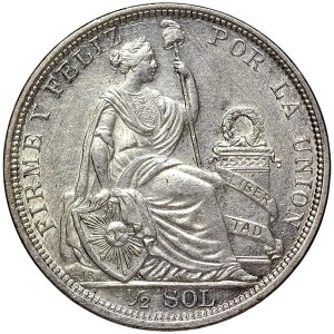 Peru, 1/2 Sol 1915