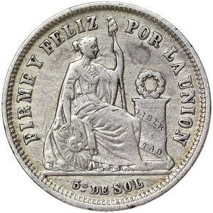 Peru, 1/5 Sol 1865