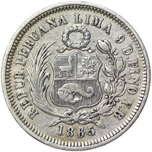 Peru, 1/5 Sol 1865