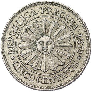Peru, 5 Centavos 1879