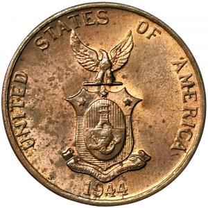 Philippines, USA Administration, 1 Centavo 1944, S San Francisco