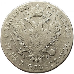 Poland, Russian-Polish coins, Alexander I, 5 Zlotych 1817, IB Warsaw