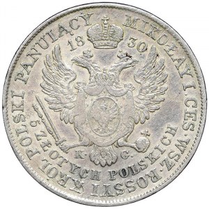 Poland, Russian-Polish coins, Nicholas I, 5 Zlotych 1830, KG Warsaw