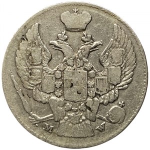 Poland, Russian-Polish coins, Nicholas I, 20 Kopeks 1845, MW Warsaw
