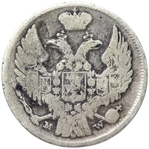 Poland, Russian-Polish coins, Nicholas I, 15 Kopeks 1838, MW Warsaw