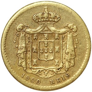 Portugalsko, Pedro V, 1000 Reis 1855