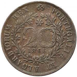 Portugal - Azores, Kingdom, Ludwig I, 20 Reis 1866