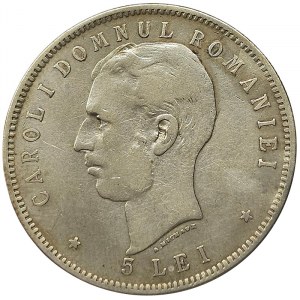Romania, Carol I as Prince/King, 5 Lei 1906, Bucharest