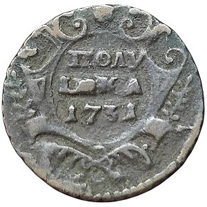 Russia, Anna Ioannovna, Polushka 1731, Krasny (Red mint)