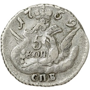Russia, Elizabeth I, 5 Kopeks 1759, СПБ St. Petersburg
