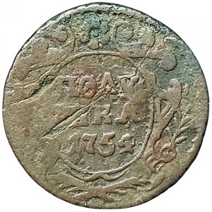 Russia, Elizabeth I, Polushka 1754, Krasny (Red mint)