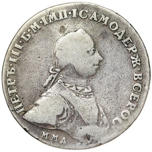 Russland, Peter III., Rubel 1762, ММД Krasny (Rote Münze)