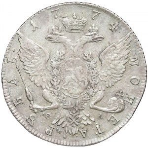 Russia, Catherine II, Rouble 1774, СПБ ФЛ St. Petersburg