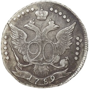 Russland, Katharina II., 20 Kopeken 1789, СПБ St. Petersburg