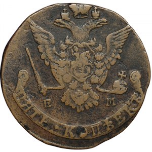 Rosja, Katarzyna II, 5 Kopeks 1776, EM Jekaterynburg