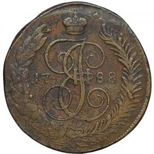Russia, Catherine II, 5 Kopeks 1788, MM Krasny (Red mint)