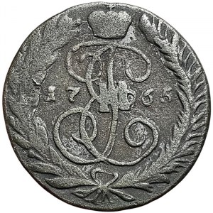Rosja, Katarzyna II, 2 kopiejki 1765, MM Krasny (czerwona mennica)
