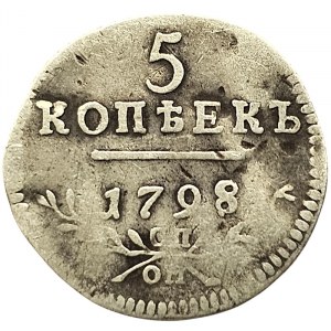 Russland, Paul I., 5 Kopeken 1798, СП ОМ St. Petersburg