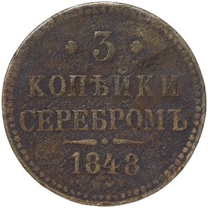 Russie, Nicolas Ier, 3 Kopeks 1848