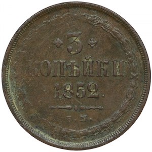 Russie, Nicolas Ier, 3 Kopeks 1852, EM Ekaterinburg