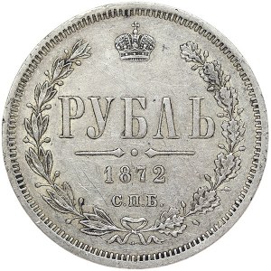 Russia, Alexander II, Rouble 1872, СПБ HI St. Petersburg