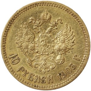 Rusko, Mikuláš II., 10 rublů 1903, AP Petrohrad