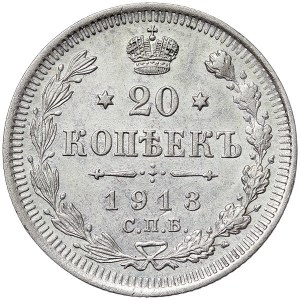 Russie, Nicolas II, 20 Kopeks 1913, BC St. Petersburg