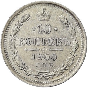 Russie, Nicolas II, 10 Kopeks 1900, СПБ ФЗ St.