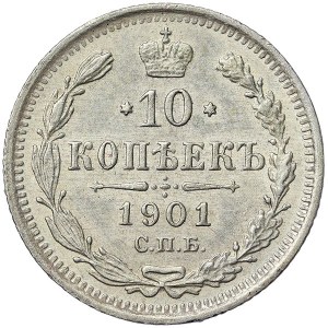 Russie, Nicolas II, 10 Kopeks 1901, СПБ ФЗ St.