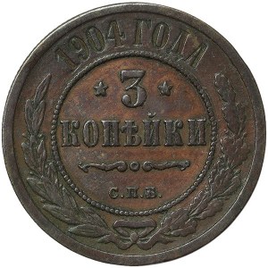 Rosja, Mikołaj II, 3 kopiejek 1904, СПБ Sankt Petersburg
