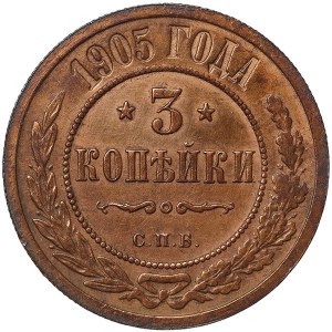 Russie, Nicolas II, 3 Kopeks 1905, СПБ St. Petersburg