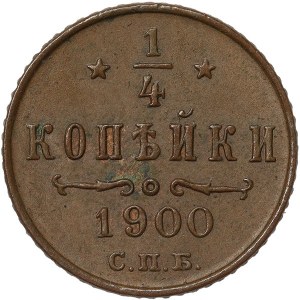Rosja, Mikołaj II, 1/4 Kopek 1900, СПБ Sankt Petersburg