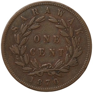 Sarawak, Charles C. Brooke Rajah, 1 Cent 1870, Heaton