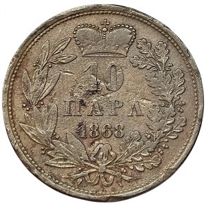 Serbie, Michel Obrenovich III, 10 Para 1868