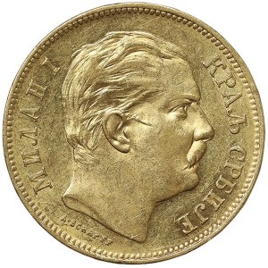 Serbie, Milan Obrenovich IV, 20 Dinara 1882, Vienne