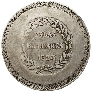 Espagne, Ferdinand VII, 5 Pesetas 1823, Îles Baléares