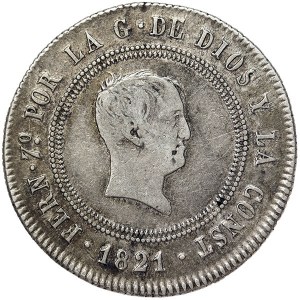 Spain, Ferdinand VII, 10 Reales 1821, Bilbao