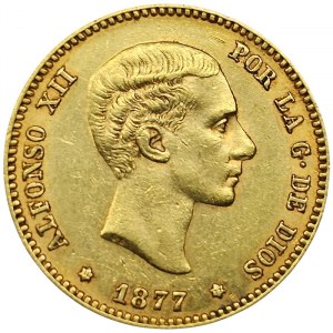 Spain, Alfonso XII, 25 Pesetas 1877, Madrid