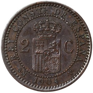 Spain, Alfonso XIII, 2 Centimos 1904 *04, Madrid