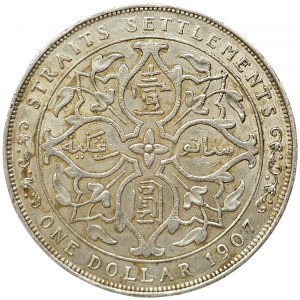 Règlements dans les détroits, Édouard VII, 1 dollar 1907