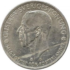 Suède, Gustav V, 5 couronnes 1935