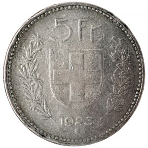 Szwajcaria, 5 franków 1923, Berno