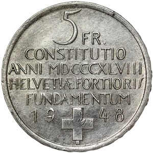 Szwajcaria, 5 franków 1948, Berno