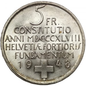 Szwajcaria, 5 franków 1948, Berno